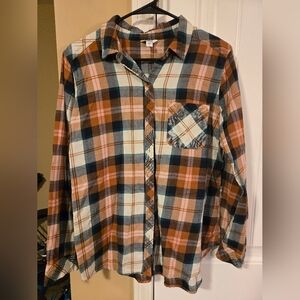 Sonoma Multicolor Checkered Plaid Shirt Sz Large